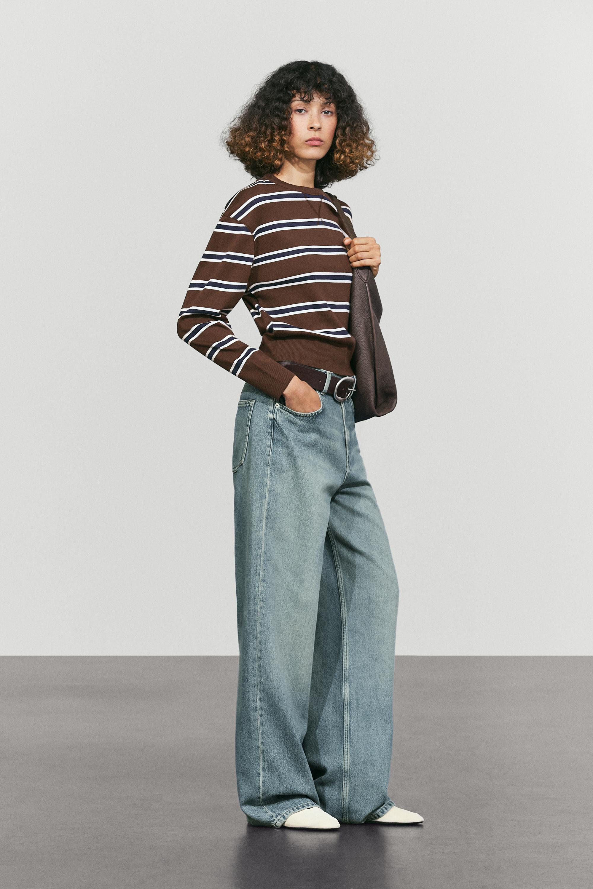 Striped interlock sweatshirt